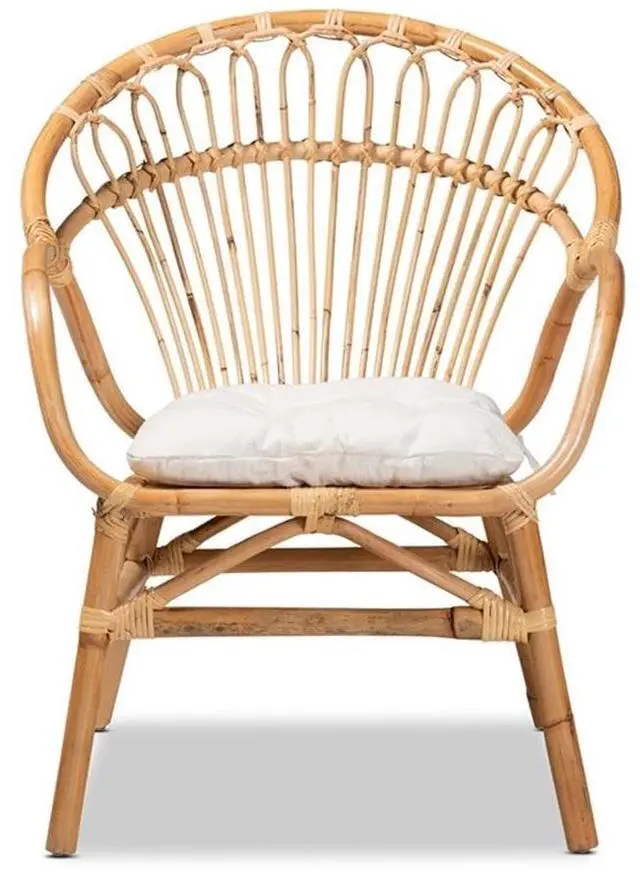 Alt view image 16 of 20 - Baxton Studio Benicia Modern Bohemian Natural Brown Rattan Dining Chair