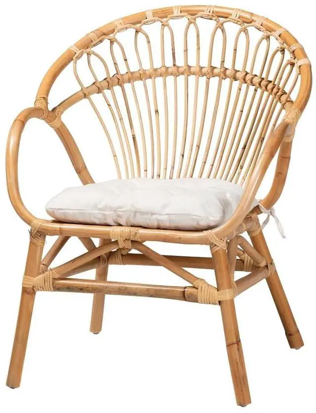 Alt view image 14 of 20 - Baxton Studio Benicia Modern Bohemian Natural Brown Rattan Dining Chair