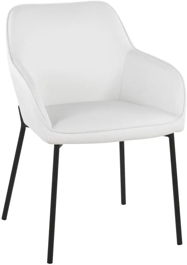 Alt view image 4 of 6 - LumiSource Daniella White Dining Chair, Upholstered Dining Chairs, Contemporary Dining Chair, Kitchen Chairs for Dining Table, Dining Chairs Set of 2