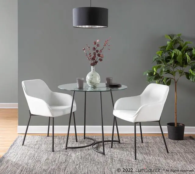 Alt view image 3 of 6 - LumiSource Daniella White Dining Chair, Upholstered Dining Chairs, Contemporary Dining Chair, Kitchen Chairs for Dining Table, Dining Chairs Set of 2