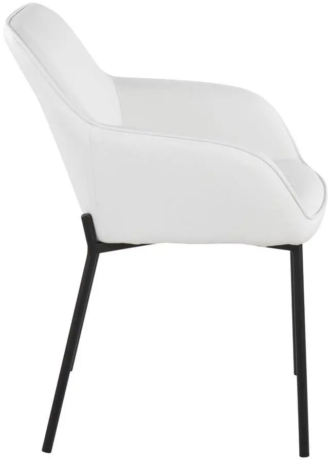 Alt view image 5 of 6 - LumiSource Daniella White Dining Chair, Upholstered Dining Chairs, Contemporary Dining Chair, Kitchen Chairs for Dining Table, Dining Chairs Set of 2