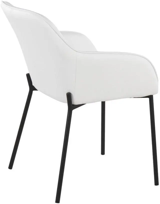 Alt view image 6 of 6 - LumiSource Daniella White Dining Chair, Upholstered Dining Chairs, Contemporary Dining Chair, Kitchen Chairs for Dining Table, Dining Chairs Set of 2