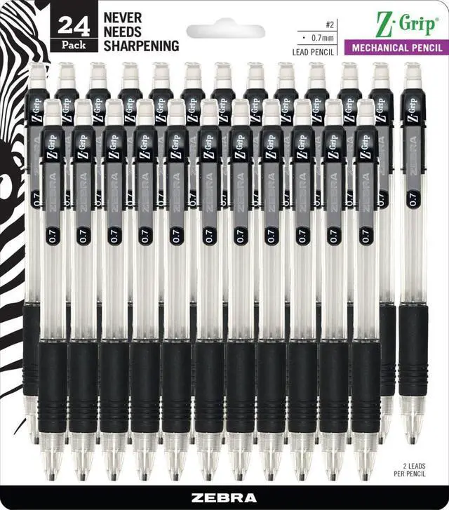Alt view image 11 of 16 - ZEBRA PEN CORP. Z-Grip Mechanical Pencil HB 0.7 mm Clear Barrel 24/Pack 15241