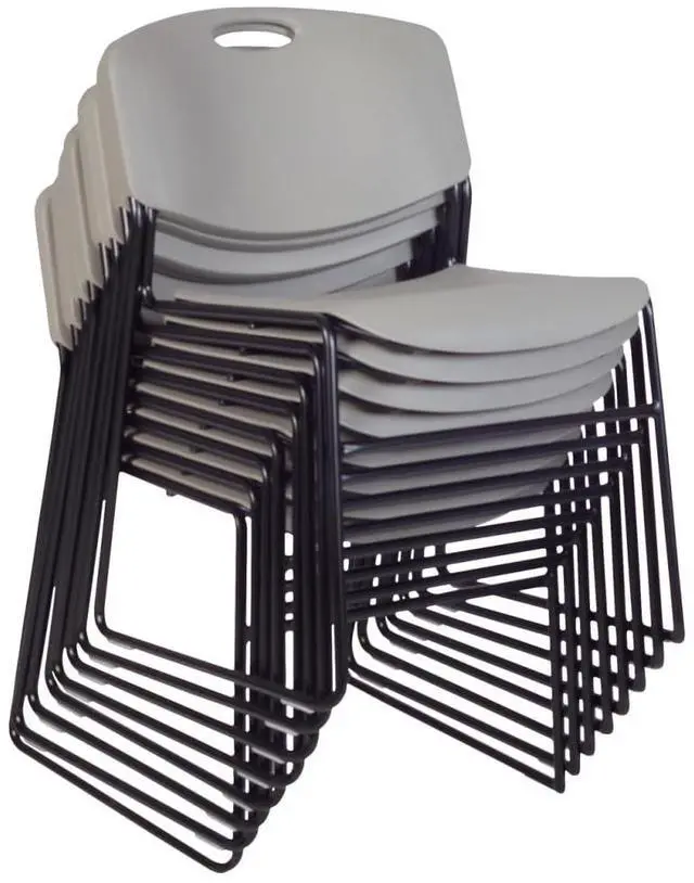 Main image of Regency Zeng Stack Chairs (Set of 8), Grey