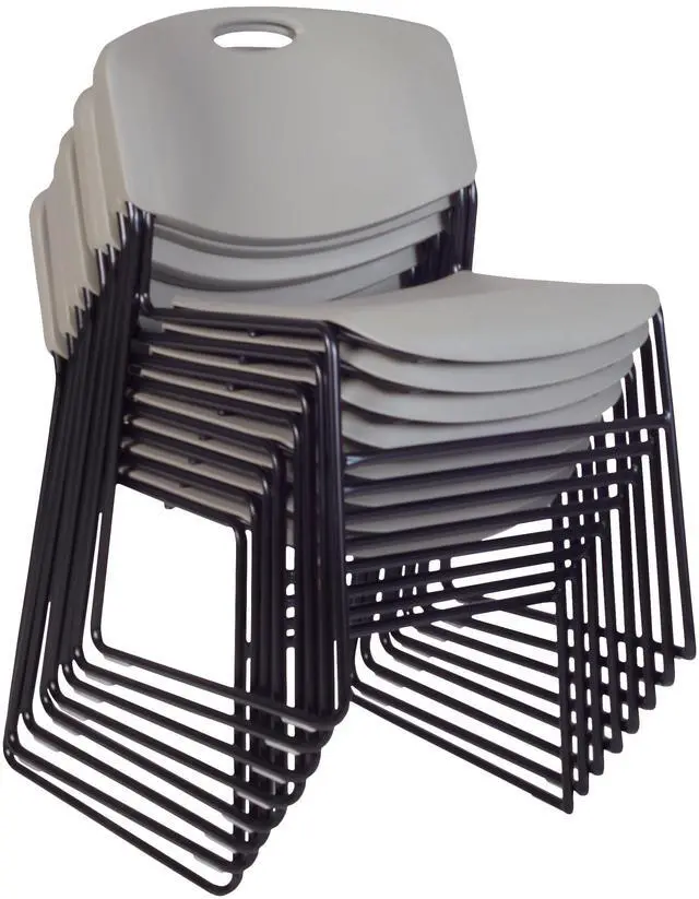 Alt view image 2 of 7 - Regency Zeng Stack Chairs (Set of 8), Grey