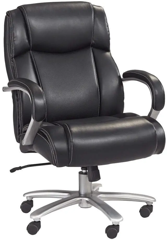 Alt view image 5 of 8 - Safco Chair Big&Tall 400 lb Cap 24-1/2"x30-3/4"x42"-46" Black 3503BL