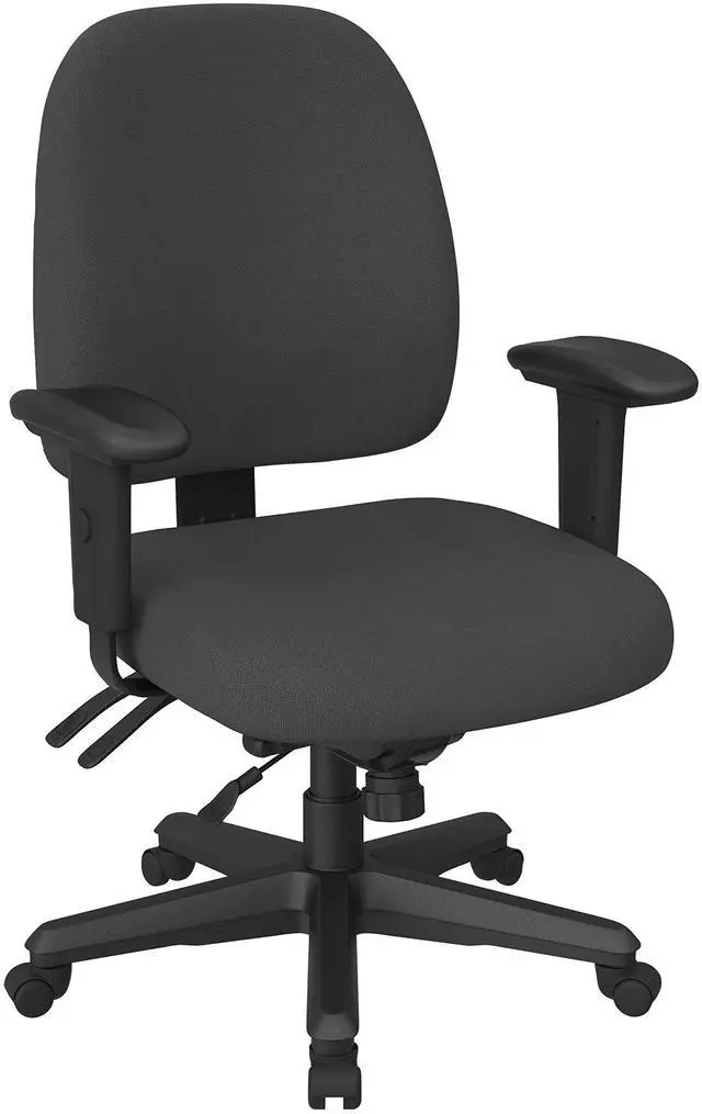Alt view image 3 of 6 - OFFICE STAR 43808-226 Fabric Desk Chair, 3-1/2", Adjustable Arms, Gray