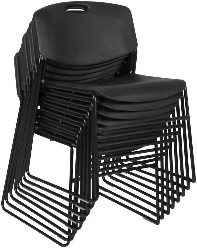 Alt view image 2 of 7 - Regency Zeng Stack Chairs (Set of 8), Black