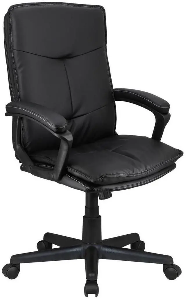 Alt view image 8 of 9 - Elama High Back Tufted Faux Leather Adjustable Office Chair in Black