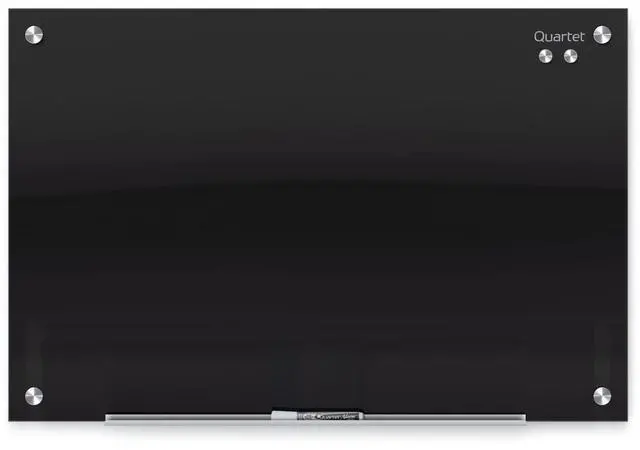 Main image of Magnetic Dry Erase Board, 48" x 36" Glass Whiteboard for Wall, Infinity, Black (G4836B)