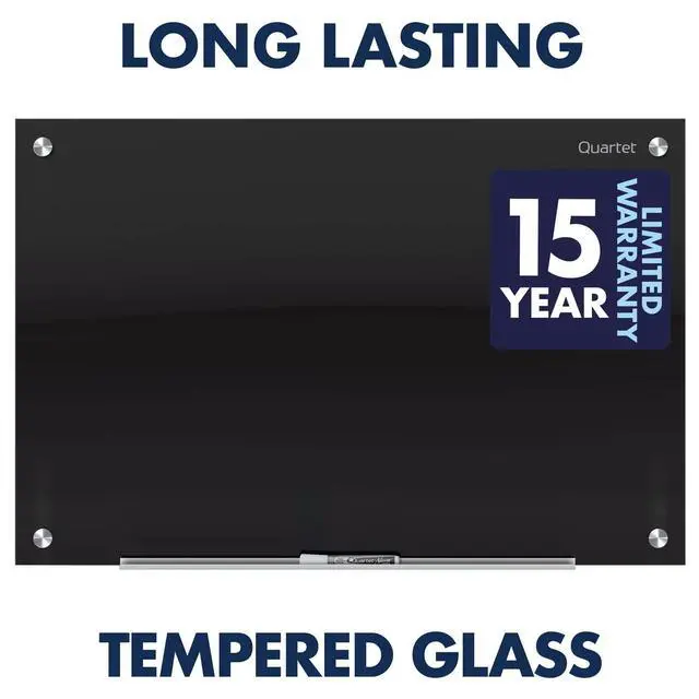 Alt view image 4 of 7 - Magnetic Dry Erase Board, 48" x 36" Glass Whiteboard for Wall, Infinity, Black (G4836B)
