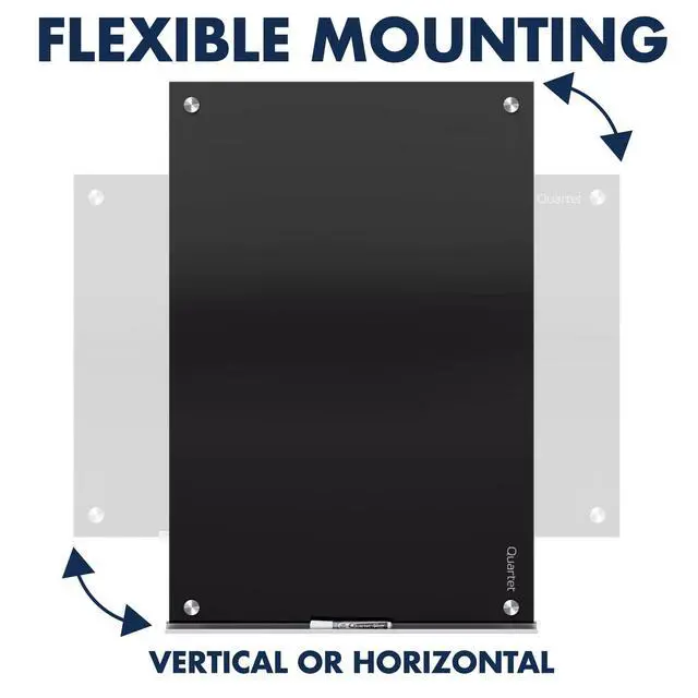 Alt view image 7 of 7 - Magnetic Dry Erase Board, 48" x 36" Glass Whiteboard for Wall, Infinity, Black (G4836B)