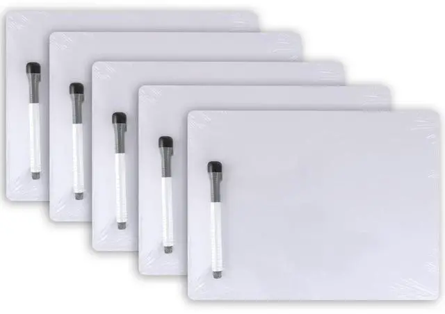 Main image of Pacon Dry Erase Whiteboard, 1-Sided, Plain, with Marker/Eraser, 9" x 12", 5 Sets