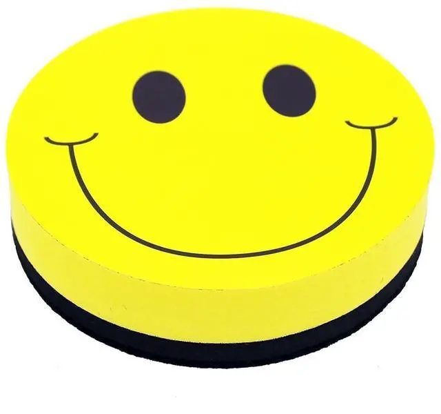 Alt view image 2 of 2 - Ashley Productions Magnetic Whiteboard Eraser, Smile Face, Pack of 6 (ASH10011-6)