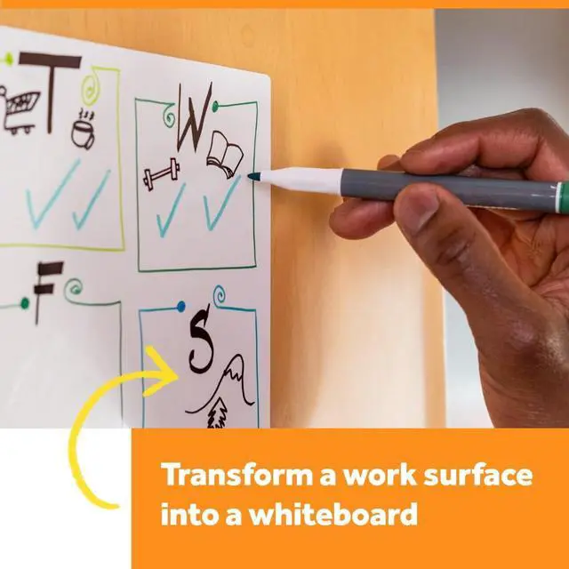 Alt view image 20 of 20 - Post-it - Dry Erase Surface with Adhesive Backing, 72 x 48 - White