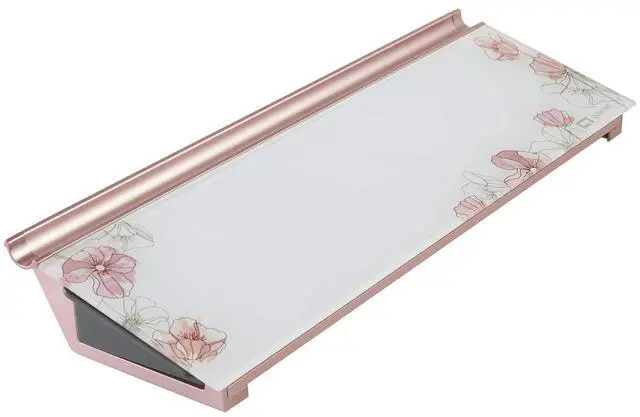 Alt view image 9 of 15 - quartet glass desktop computer pad, 18" x 6", whiteboard, dry erase surface, floral (gdp186p)