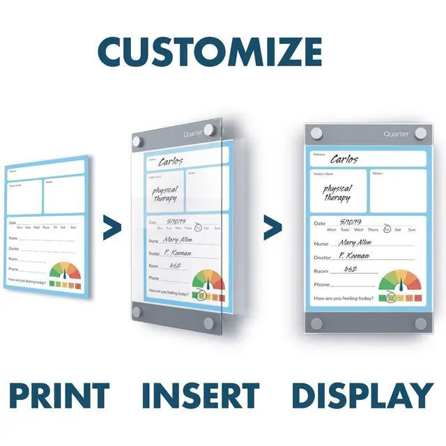 Alt view image 4 of 7 - Glass Whiteboard, Magnetic Dry Erase Board, 11" x 17", with Customizable Templates, White Dry Erase Surface, Infinity (GI1117)