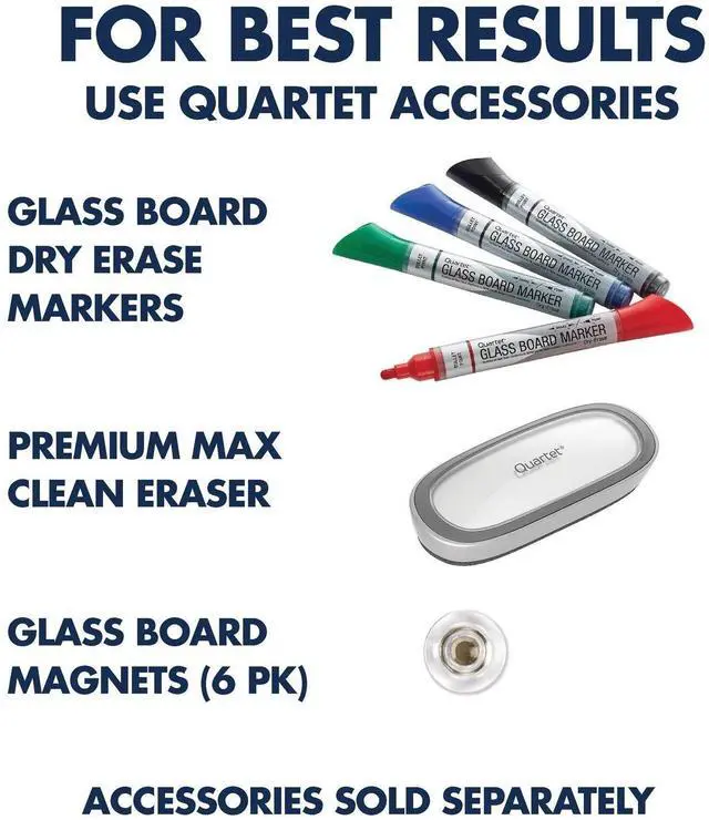 Alt view image 7 of 7 - Dry Erase Board, Magnetic Whiteboard 36" x 24", Glass Board for Wall, Infinity, Brilliance White (G23624W)