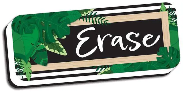 Alt view image 2 of 2 - Ashley Productions Magnetic Whiteboard Eraser, Boho Style Leaves with Border, 2" x 5", Pack of 6