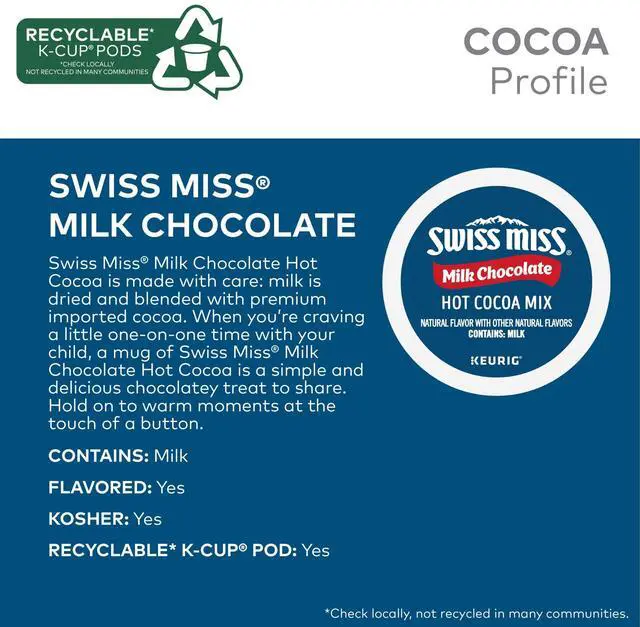 Alt view image 3 of 7 - Swiss Miss Milk Chocolate Hot Cocoa, Single-Serve Keurig K-Cup Pods, Hot Chocolate, 44 Count