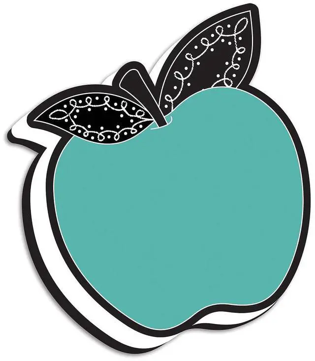 Alt view image 2 of 2 - Ashley Productions Magnetic Whiteboard Eraser, Teal Apple with Chalk Loop Leaves, Pack of 6
