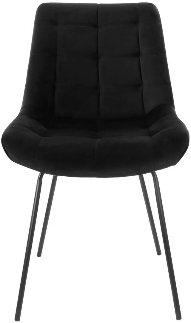 Alt view image 11 of 15 - Elama 2 Piece Tufted Chair in Black with Metal Legs