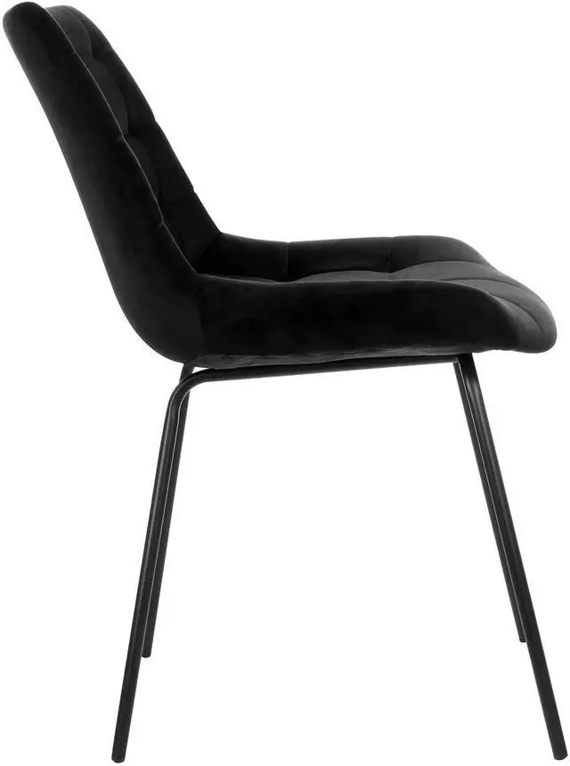 Alt view image 14 of 15 - Elama 2 Piece Tufted Chair in Black with Metal Legs