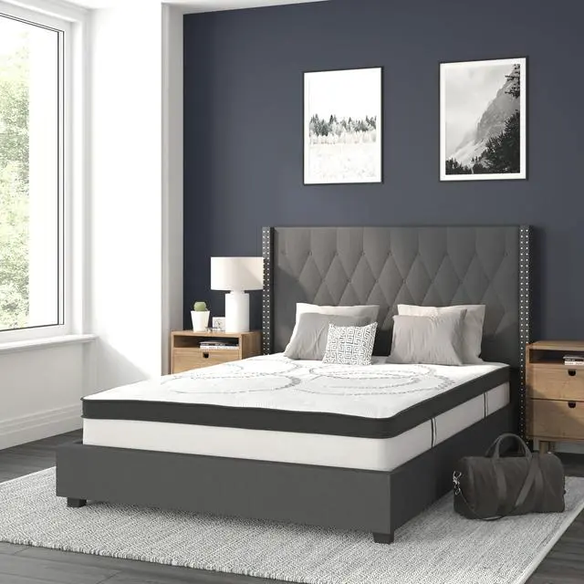 Alt view image 20 of 20 - Riverdale Full Size Tufted Upholstered Platform Bed in Light Gray Fabric