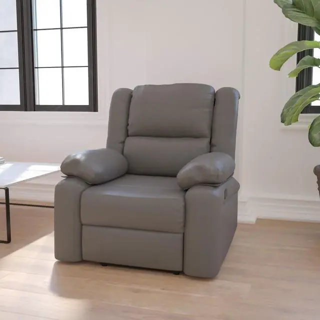 Alt view image 8 of 14 - Harmony Series Gray LeatherSoft Recliner