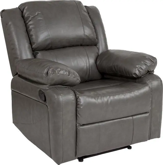 Alt view image 9 of 14 - Harmony Series Gray LeatherSoft Recliner