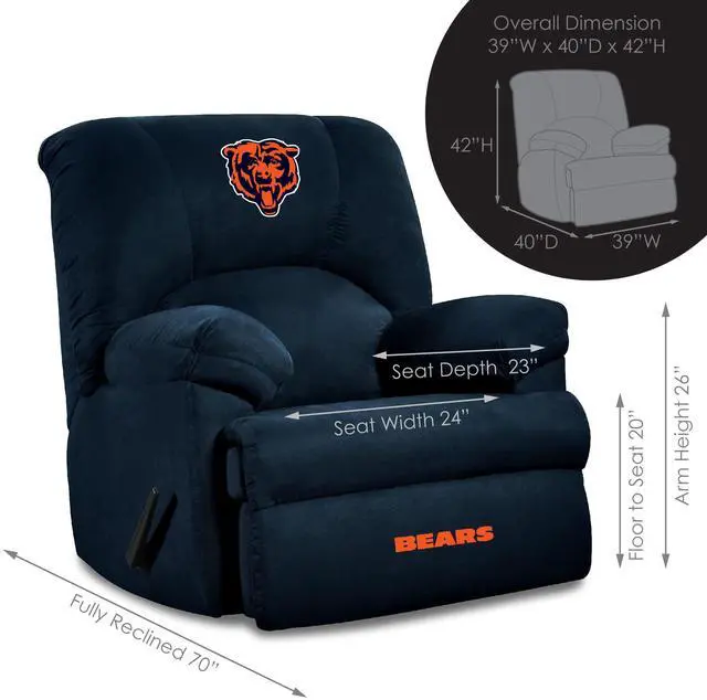 Alt view image 3 of 4 - Imperial Officially Licensed NFL Furniture: Chicago Bears GM Recliner