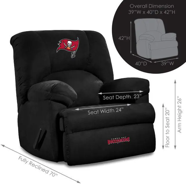 Alt view image 3 of 4 - Imperial Officially Licensed NFL Furniture: Tampa Bay Buccaneers GM Recliner