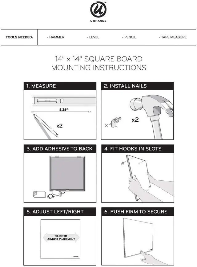 Alt view image 7 of 8 - U Brands Square Cork Bulletin Board, 14 x 14 Inches, Frameless, Natural, Push Pins Included (463U00-04), Assorted Colors