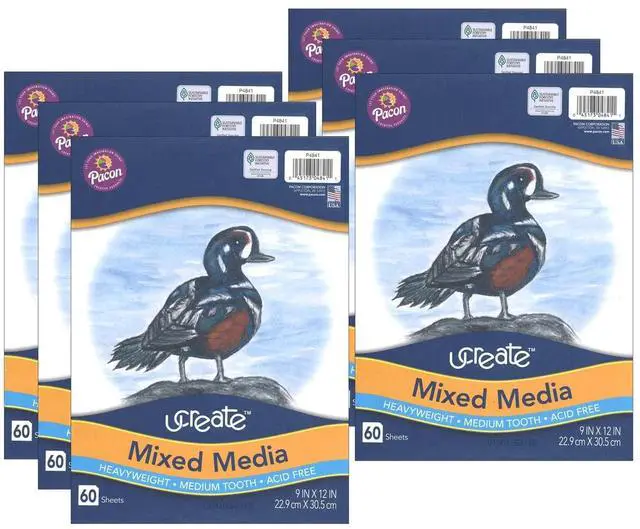 Alt view image 3 of 4 - UCreate Heavyweight Mixed Media Art Paper 9" x 12" Natural PAC4841-6