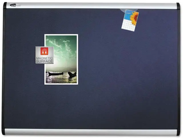 Main image of Prestige Plus Magnetic Fabric Bulletin Board, 4 x 3 Feet, Aluminum Finish Frame (MB544A)
