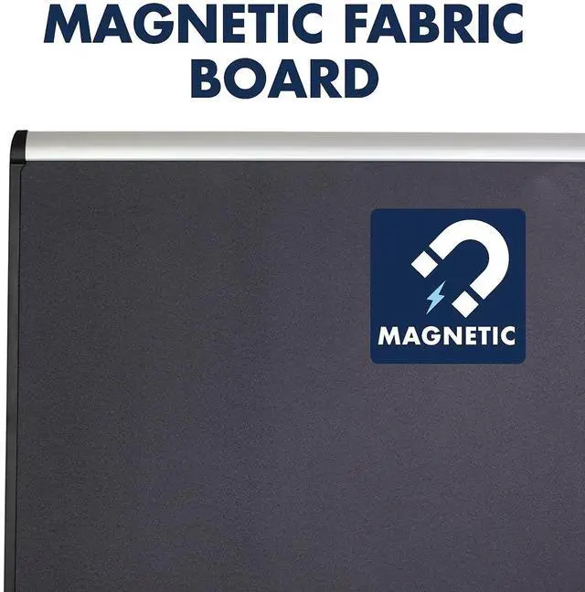 Alt view image 5 of 7 - Prestige Plus Magnetic Fabric Bulletin Board, 4 x 3 Feet, Aluminum Finish Frame (MB544A)