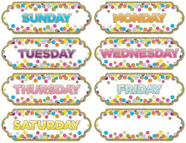 Alt view image 4 of 4 - Ashley Productions Magnetic Die-Cut Timesavers & Labels Confetti Days of the Week 6 Packs (ASH19006-6)