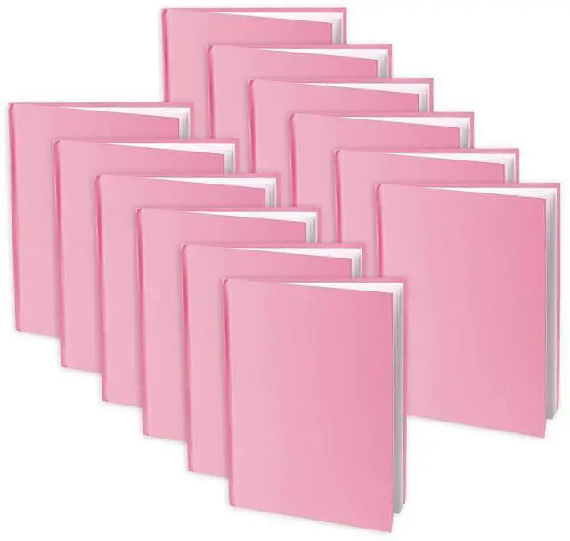 Main image of Young Authors Pink Hardcover Blank Book, White Pages, 8"H x 6"W Portrait, 14 Sheets/28 Pages, Pack of 12