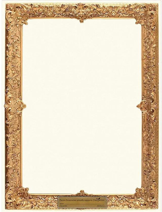 Alt view image 2 of 3 - Watercolor Paper, Gold Frame, 9" x 12", 30 Sheets Per Pack, 3 Packs
