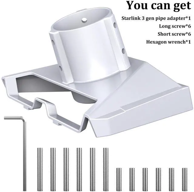 Alt view image 7 of 7 - Starlink Gen 3 Pipe Mount, HSTOP Pole Mount Adapter Mounting Kit for Starlink Gen 3 Long Pole Mount/Roof Mount,Starlink Gen 3 Mounting Kit Starlink Internet Satellite Kit Adapter