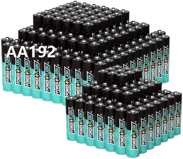 Main image of POWER FLASH Alkaline Batteries 1.5V AA 192 value pack batteries
