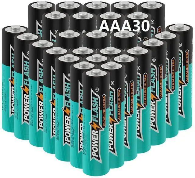 Main image of POWER FLASH Alkaline Batteries 1.5V AAA 30 value pack batteries