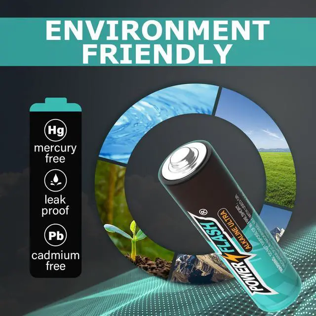 Alt view image 4 of 5 - POWER FLASH 4 Count AA Batteries,  with Long-Lasting Power, Leakproof Design, 10 Years Shelf Life, Alkaline AA Battery for Household and Office Devices