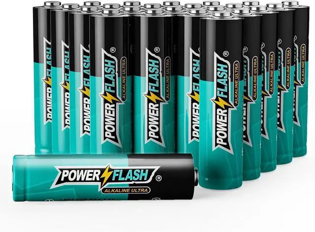 Main image of POWER FLASH Alkaline AA 120 Batteries 1.5V Batteries