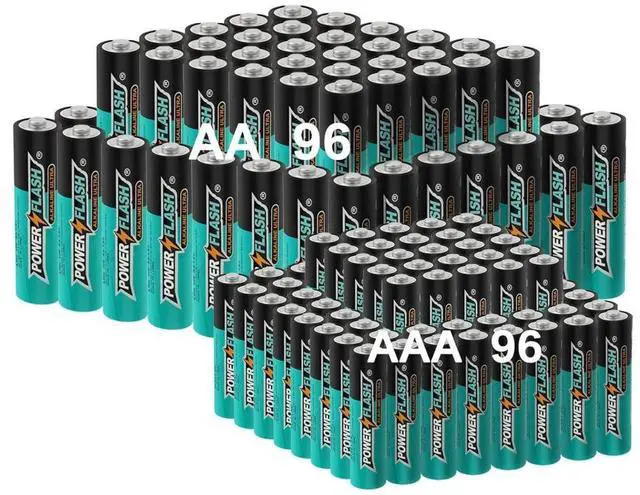 Main image of PowerFlash Alkaline AA96 AAA96 Batteries 1.5V Long Lasting Batteries are Ideal for use in high tech Devices, Clocks, remotes, and Other Household Devices.