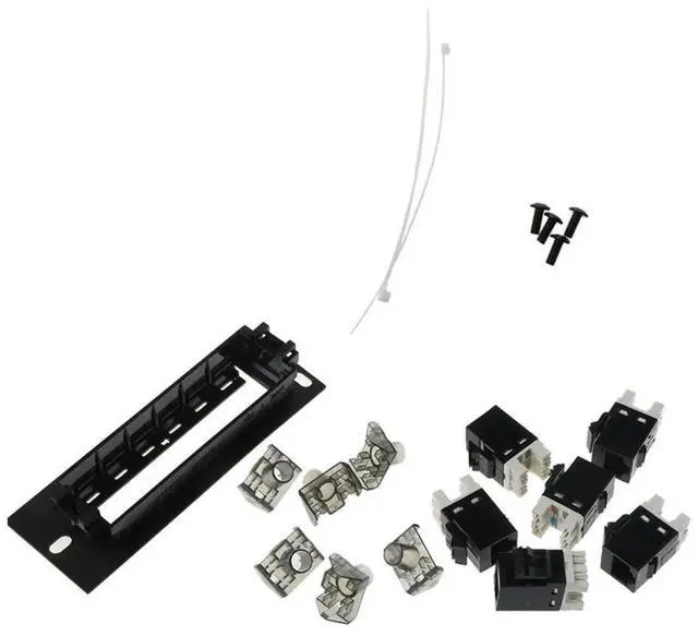 Main image of 6 Port CAT6 Patch Panel FTP LAN RJ45 Cable Adapter Keystone Ethernet Distribution Frame Mount Bracket