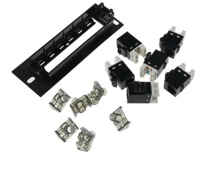 Alt view image 3 of 3 - 6 Port CAT6 Patch Panel FTP LAN RJ45 Cable Adapter Keystone Ethernet Distribution Frame Mount Bracket