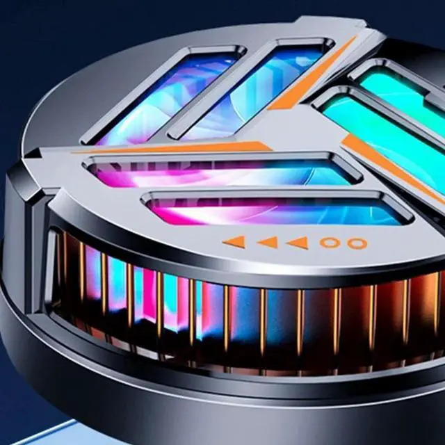 Alt view image 3 of 3 - Portable Tablet/Phone Heat Sink Magnetic Semiconductor Radiator with RGB Light Universal Quick Cooling Fan Cooler