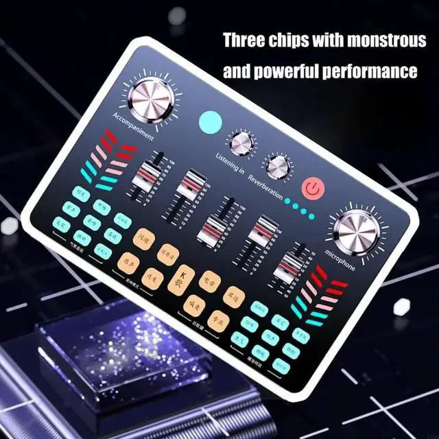 Alt view image 3 of 3 - Professional Gaming Soundboards XLR Mics Interfaces 48V Phantoms Power Lighting