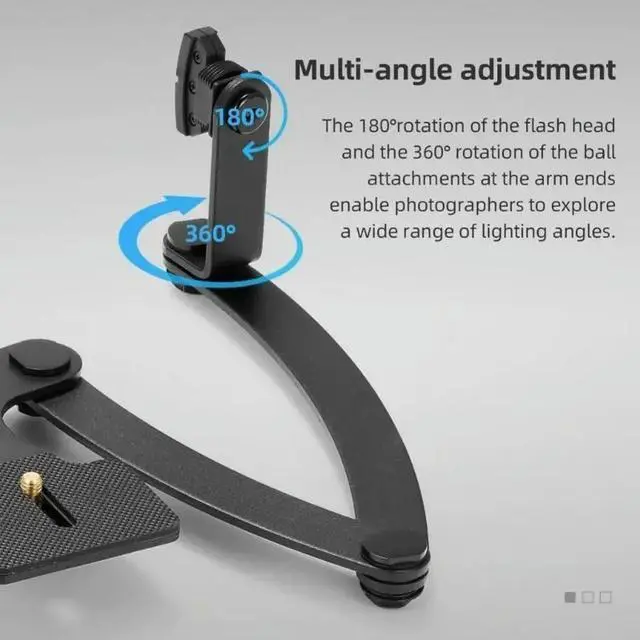 Alt view image 2 of 3 - MFDB Professional Mini Double Head Flash Mount For MF12-DK1 Flash Equipment